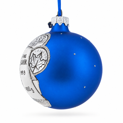 Silver Bars and Coins Glass Ball Christmas Ornament 3.25 Inches