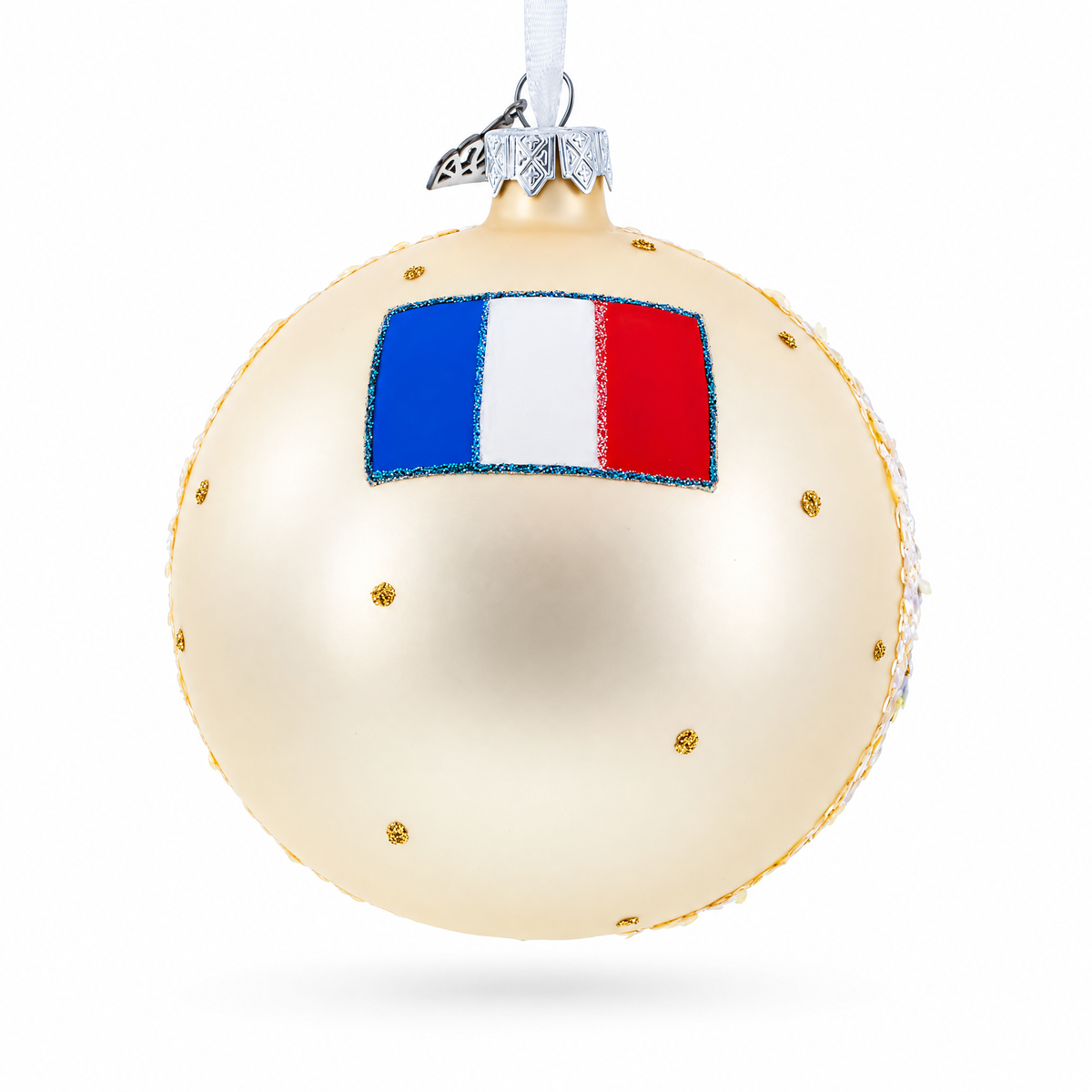 Mont Saint-Michel, Normandy, France Glass Ball Christmas Ornament 4 Inches