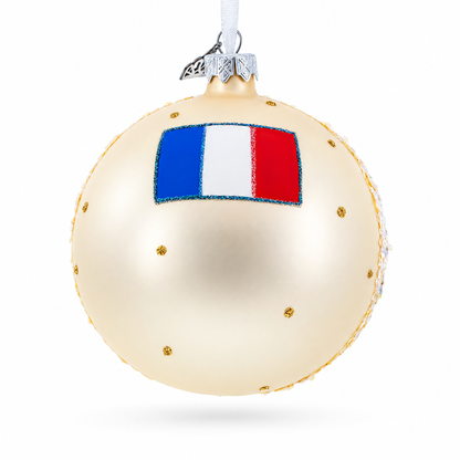 Mont Saint-Michel, Normandy, France Glass Ball Christmas Ornament 4 Inches