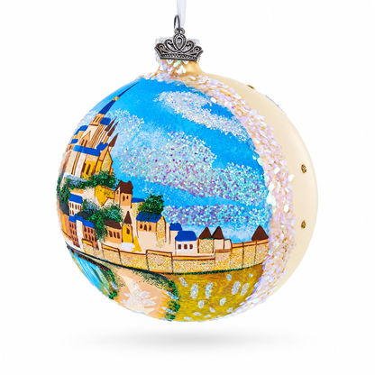 Mont Saint-Michel, Normandy, France Glass Ball Christmas Ornament 4 Inches