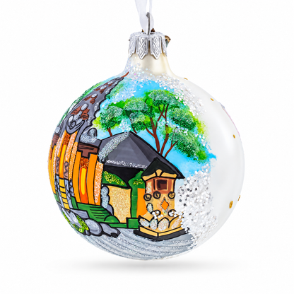 Sacred Monkey Forest Sanctuary, Bali, Indonesia Glass Ball Christmas Ornament 3.25 Inches