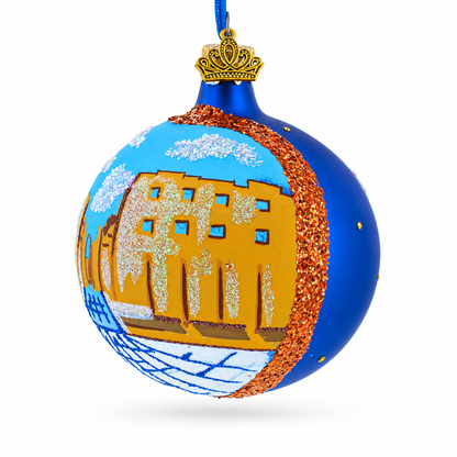 Luxor Temple, Egypt Glass Ball Christmas Ornament 3.25 Inches