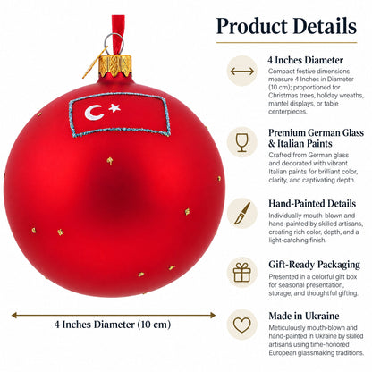 The Blue Mosque, Istanbul, Turkey Glass Ball Christmas Ornament 4 Inches