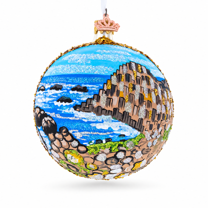 Giant's Causeway, Northern Ireland, United Kingdom Glass Ball Christmas Ornament 4 Inches