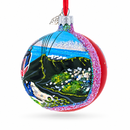 Table Mountain Aerial Cableway, Cape Town, South Africa Glass Ball Christmas Ornament 3.25 Inches