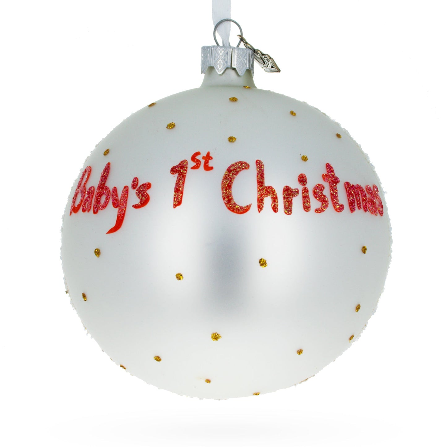 Snowman and Baby Deer First Christmas Glass Ball Christmas Ornament 4 Inches