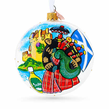 Scottish Heritage Glass Christmas Ornament 4 Inches