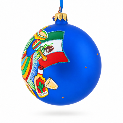 Mexico Glass Ball Christmas Ornament 4 Inches