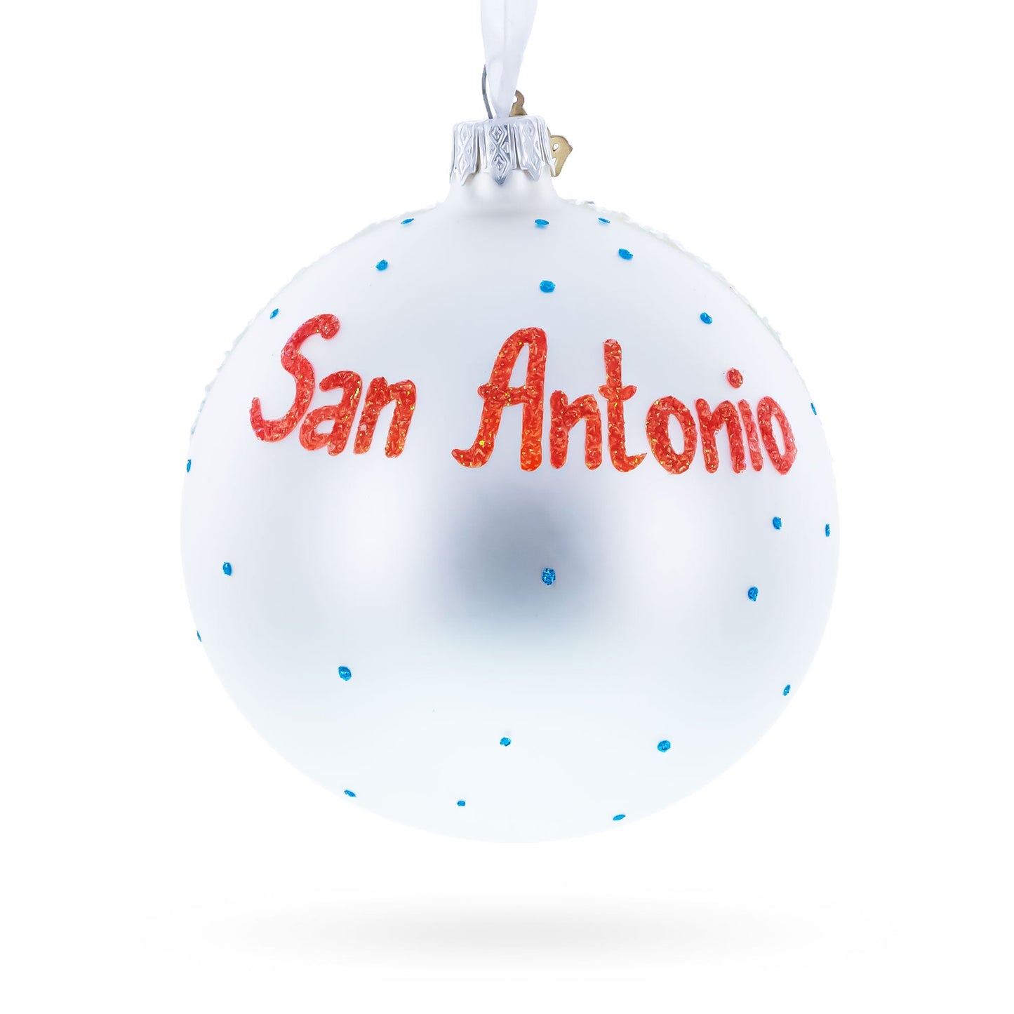 River Walk in San Antonio, Texas Glass Ball Christmas Ornament 4 Inches