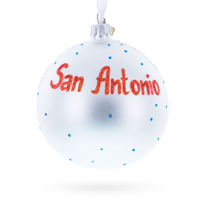 River Walk in San Antonio, Texas Glass Ball Christmas Ornament 4 Inches