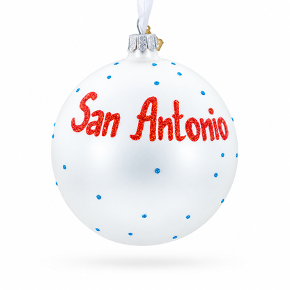 River Walk in San Antonio, Texas Glass Ball Christmas Ornament 4 Inches