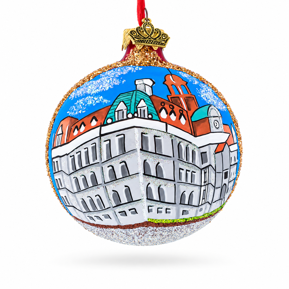 Old Montreal, Quebec, Canada Glass Ball Christmas Ornament 3.25 Inches