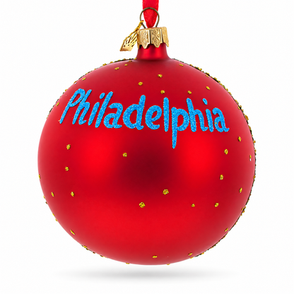 History Museum, Philadelphia, Pennsylvania Glass Ball Christmas Ornament 4 Inches
