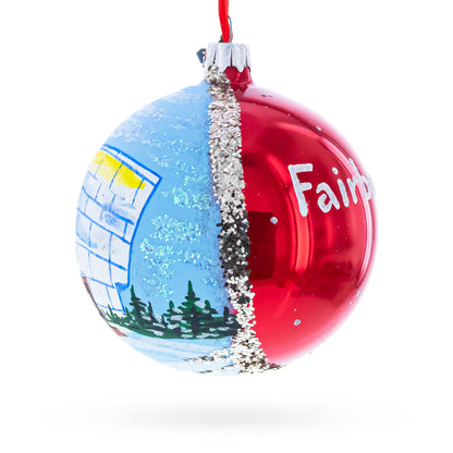 University of Alaska Museum of the North, Fairbanks, Alaska Glass Ball Christmas Ornament 4 Inches