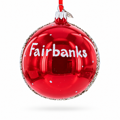 University of Alaska Museum of the North, Fairbanks, Alaska Glass Ball Christmas Ornament 4 Inches