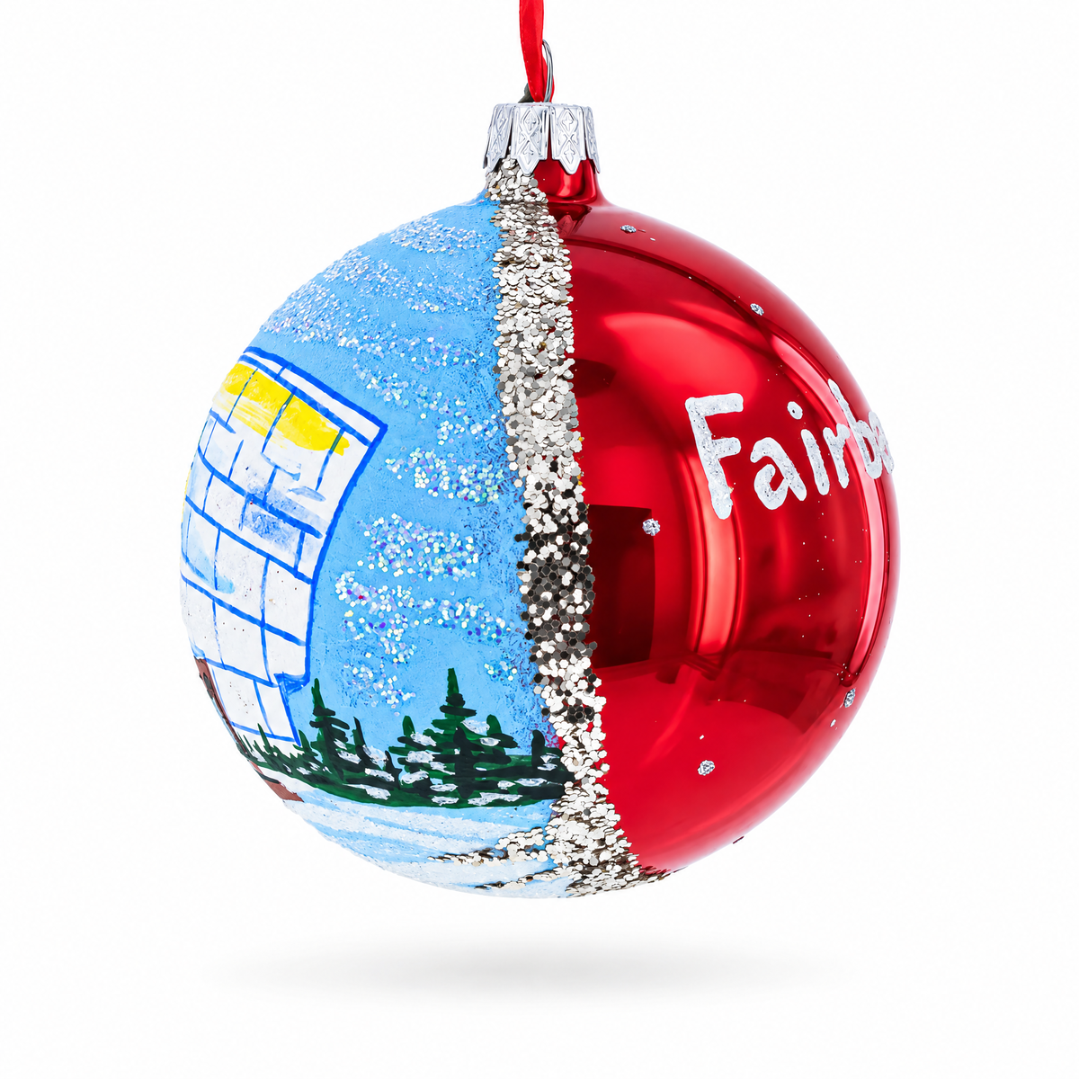 University of Alaska Museum of the North, Fairbanks, Alaska Glass Ball Christmas Ornament 4 Inches