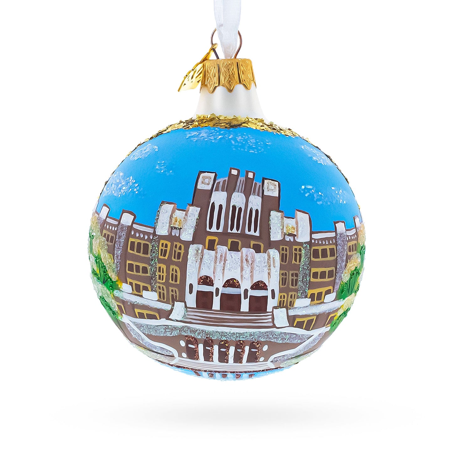 Central High School National Historic Site, Little Rock, Arkansas Glass Ball Christmas Ornament 3.25 Inches
