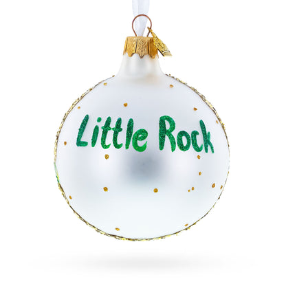 Central High School National Historic Site, Little Rock, Arkansas, USA Glass Ball Christmas Ornament 3.25 Inches