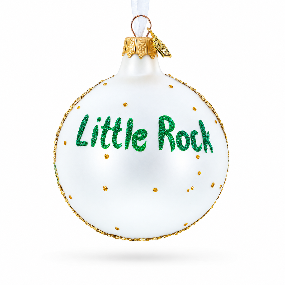 Central High School National Historic Site, Little Rock, Arkansas Glass Ball Christmas Ornament 3.25 Inches