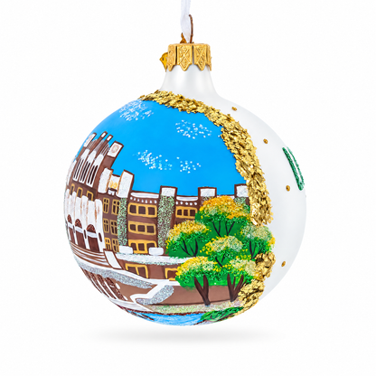 Central High School National Historic Site, Little Rock, Arkansas Glass Ball Christmas Ornament 3.25 Inches