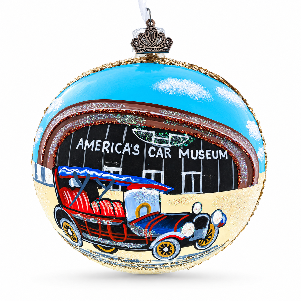 LeMay America's Car Museum, Tacoma, Washington Glass Ball Christmas Ornament 4 Inches