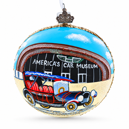 LeMay America's Car Museum, Tacoma, Washington Glass Ball Christmas Ornament 4 Inches