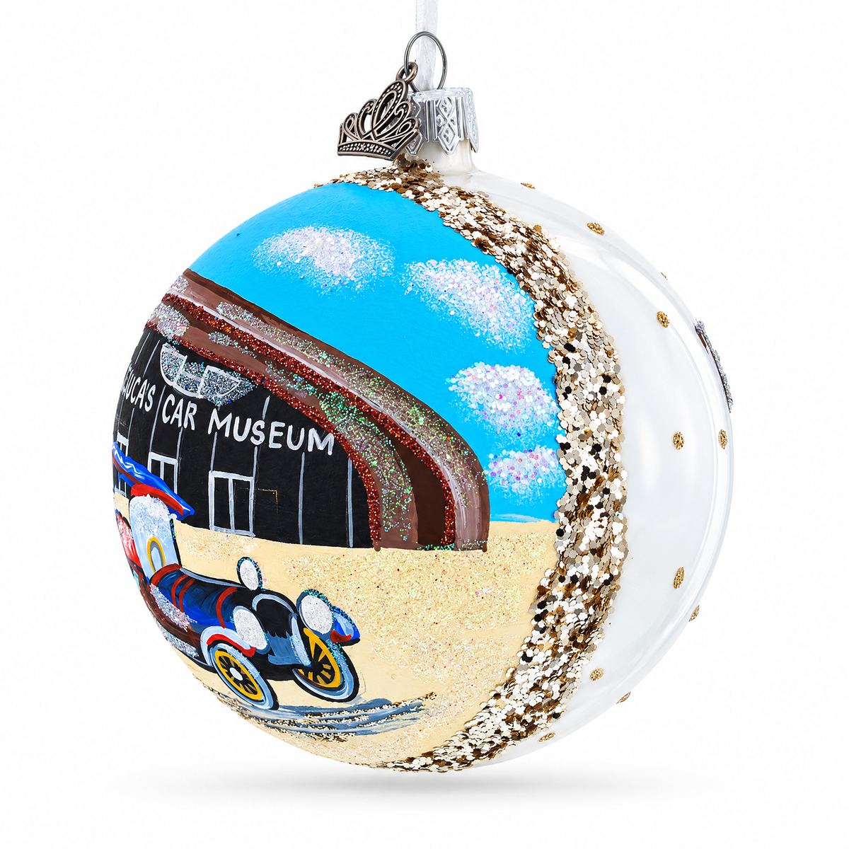 LeMay America's Car Museum, Tacoma, Washington Glass Ball Christmas Ornament 4 Inches