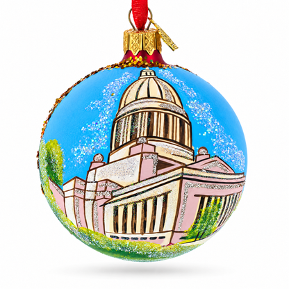 Washington State Capitol, Olympia, Washington Glass Ball Christmas Ornament 3.25 Inches