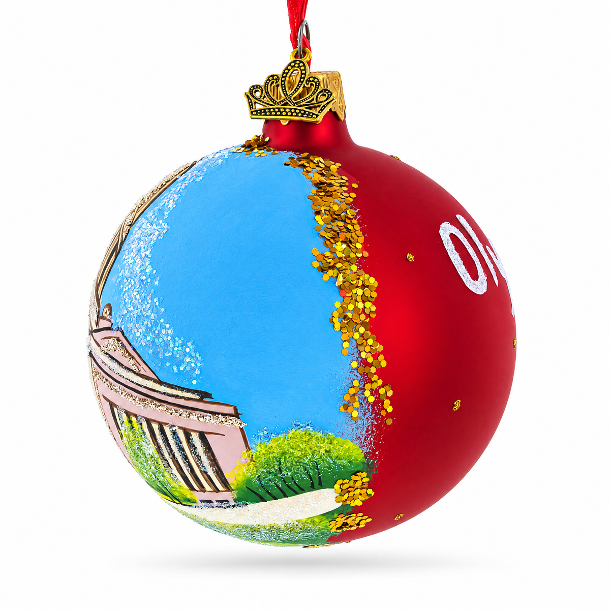 Washington State Capitol, Olympia, Washington Glass Ball Christmas Ornament 3.25 Inches