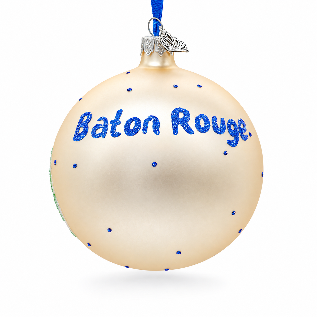 LSU Tiger Stadium, Baton Rouge, Louisiana Glass Ball Christmas Ornament 4 Inches