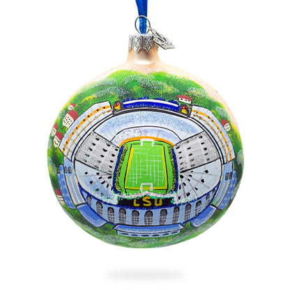 LSU Tiger Stadium, Baton Rouge, Louisiana, USA Glass Ball Christmas Ornament 4 Inches