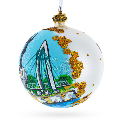 The Keeper of the Plains, Wichita, Kansas Glass Ball Christmas Ornament 4 Inches