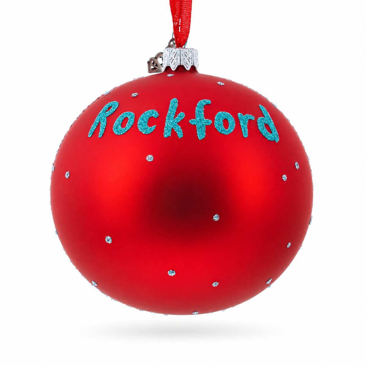 Discovery Center Museum, Rockford, Illinois Glass Ball Christmas Ornament 4 Inches