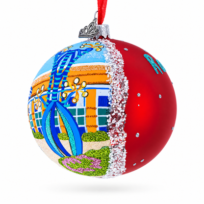 Discovery Center Museum, Rockford, Illinois Glass Ball Christmas Ornament 4 Inches