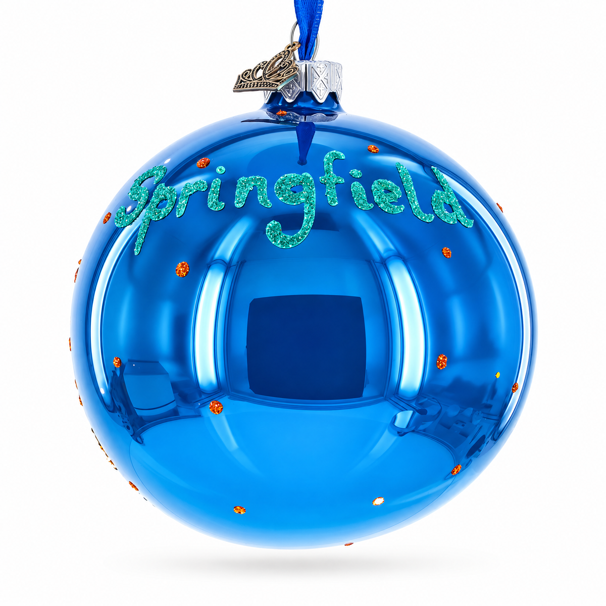 Abraham Lincoln Presidential Library and Museum, Springfield, Illinois Glass Ball Christmas Ornament 4 Inches