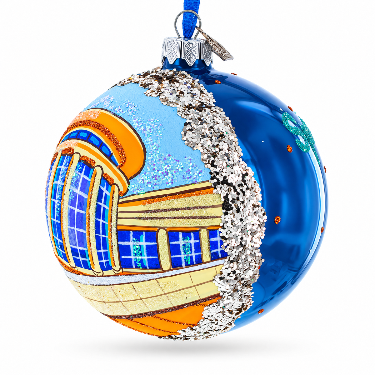 Abraham Lincoln Presidential Library and Museum, Springfield, Illinois Glass Ball Christmas Ornament 4 Inches