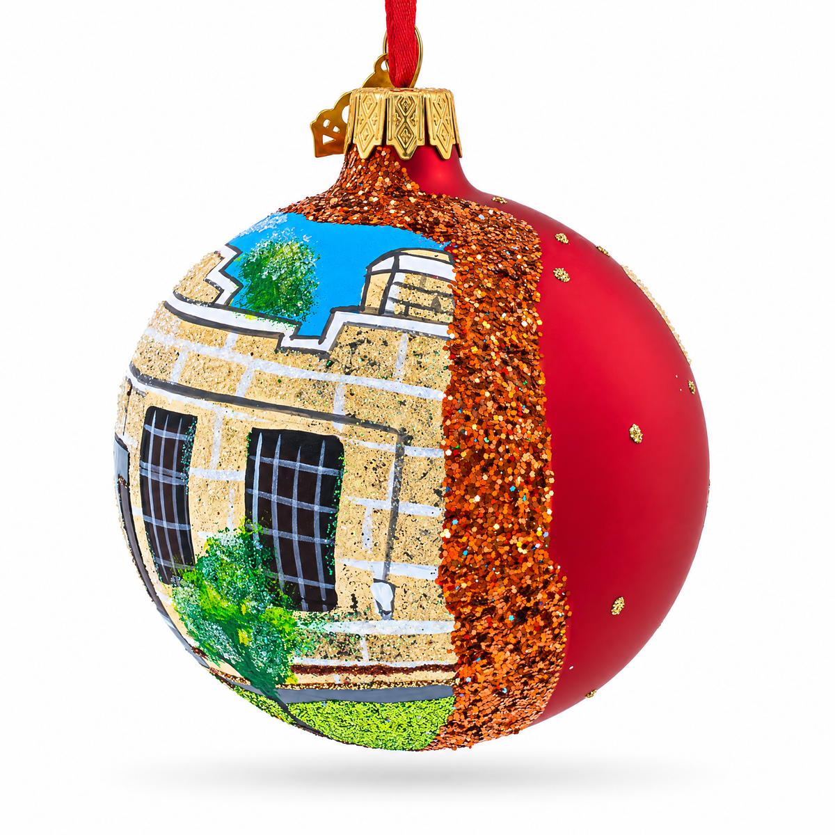 Old Idaho Penitentiary, Boise, Idaho Glass Ball Christmas Ornament 3.25 Inches