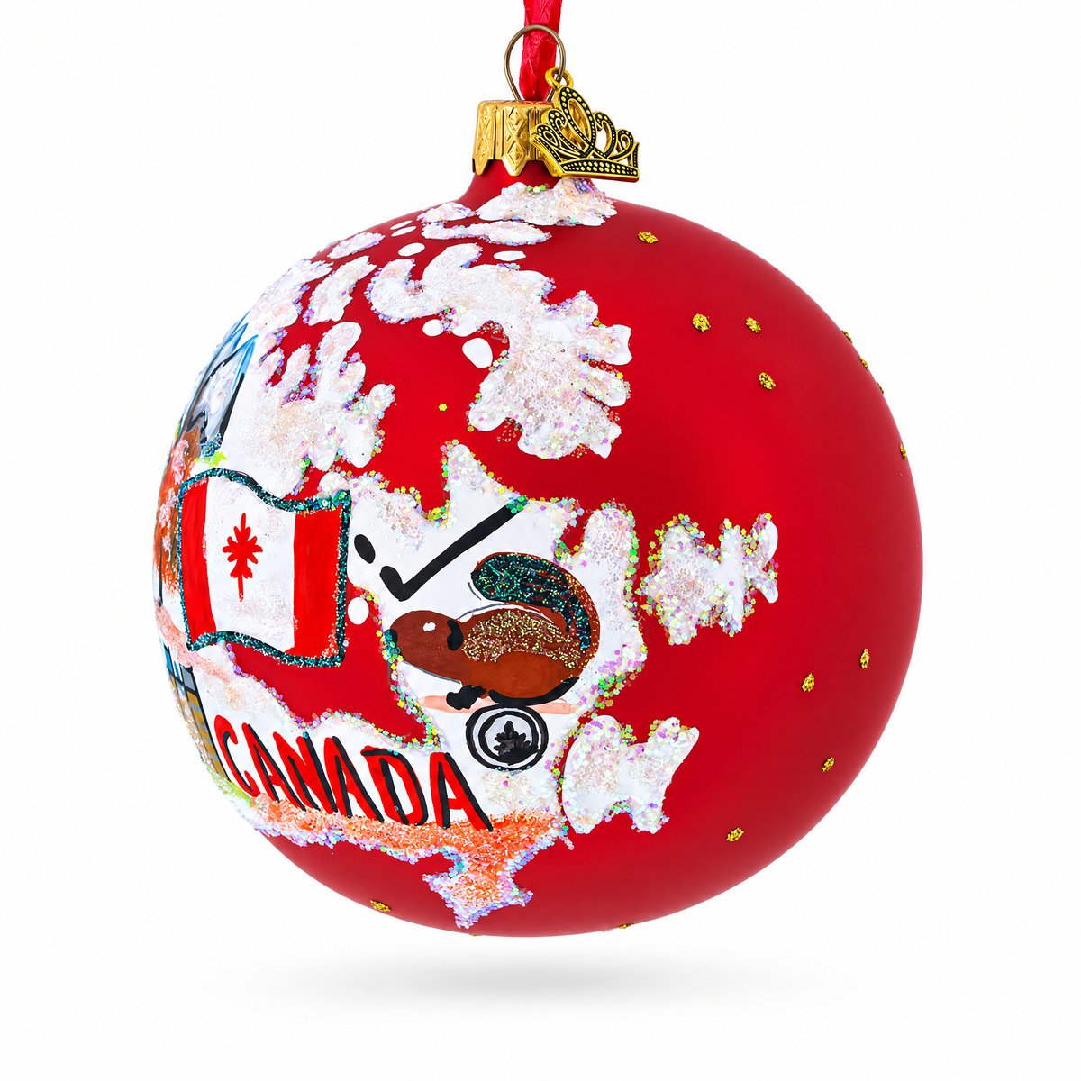 Travel to Canada Glass Ball Christmas Ornament 4 Inches