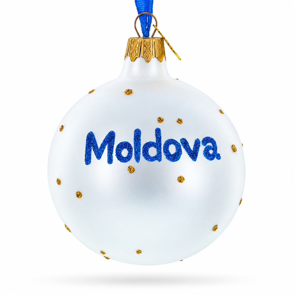 Flag of Moldova Glass Ball Christmas Ornament 3.25 Inches