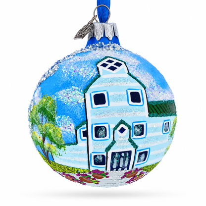 Moorhead Visitors Center, Fargo, North Dakota Glass Ball Christmas Ornament 3.25 Inches