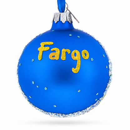 Moorhead Visitors Center, Fargo, North Dakota Glass Ball Christmas Ornament 3.25 Inches