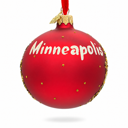 Institute of Art, Minneapolis, Minnesota Glass Ball Christmas Ornament 3.25 Inches