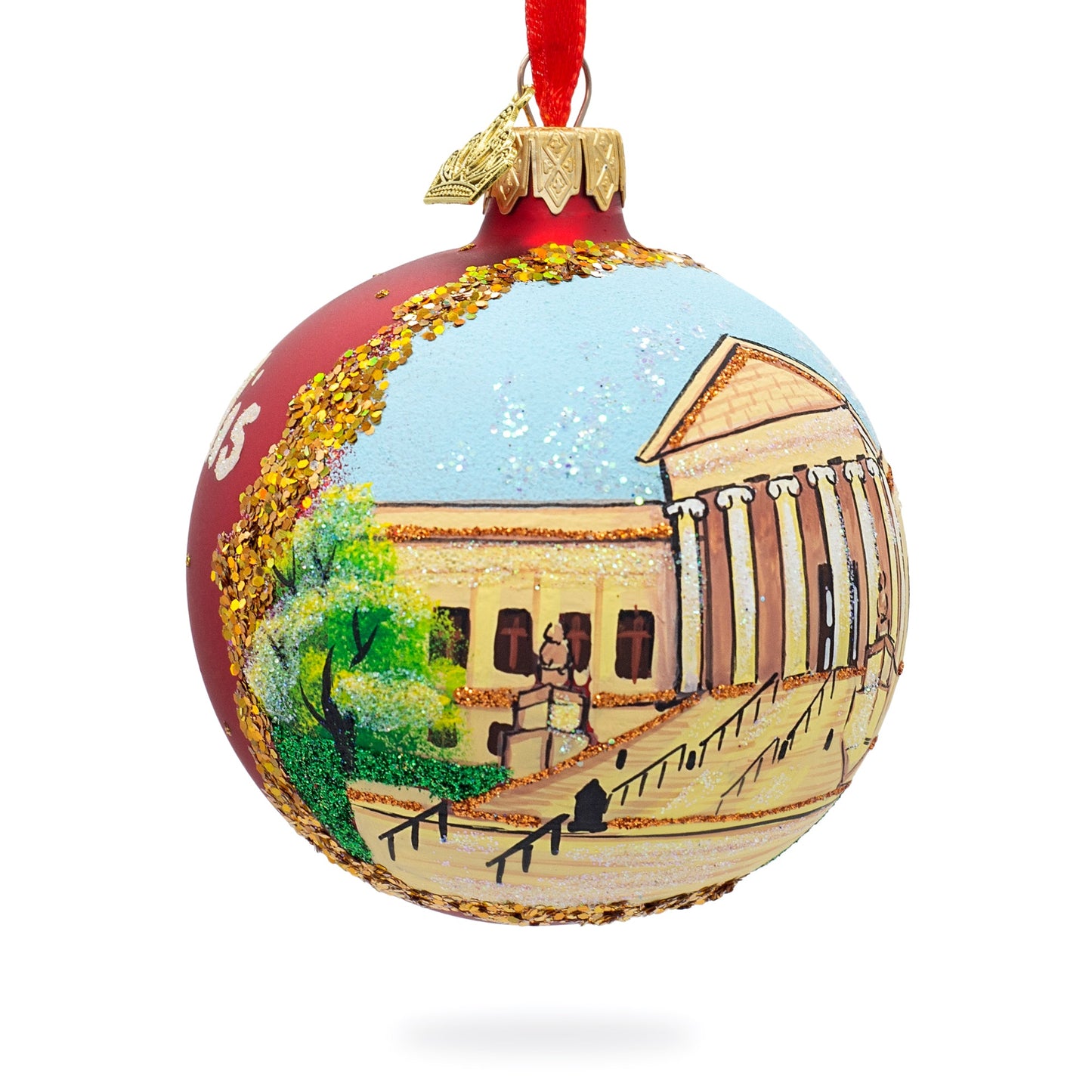 Institute of Art, Minneapolis, Minnesota Glass Ball Christmas Ornament 3.25 Inches