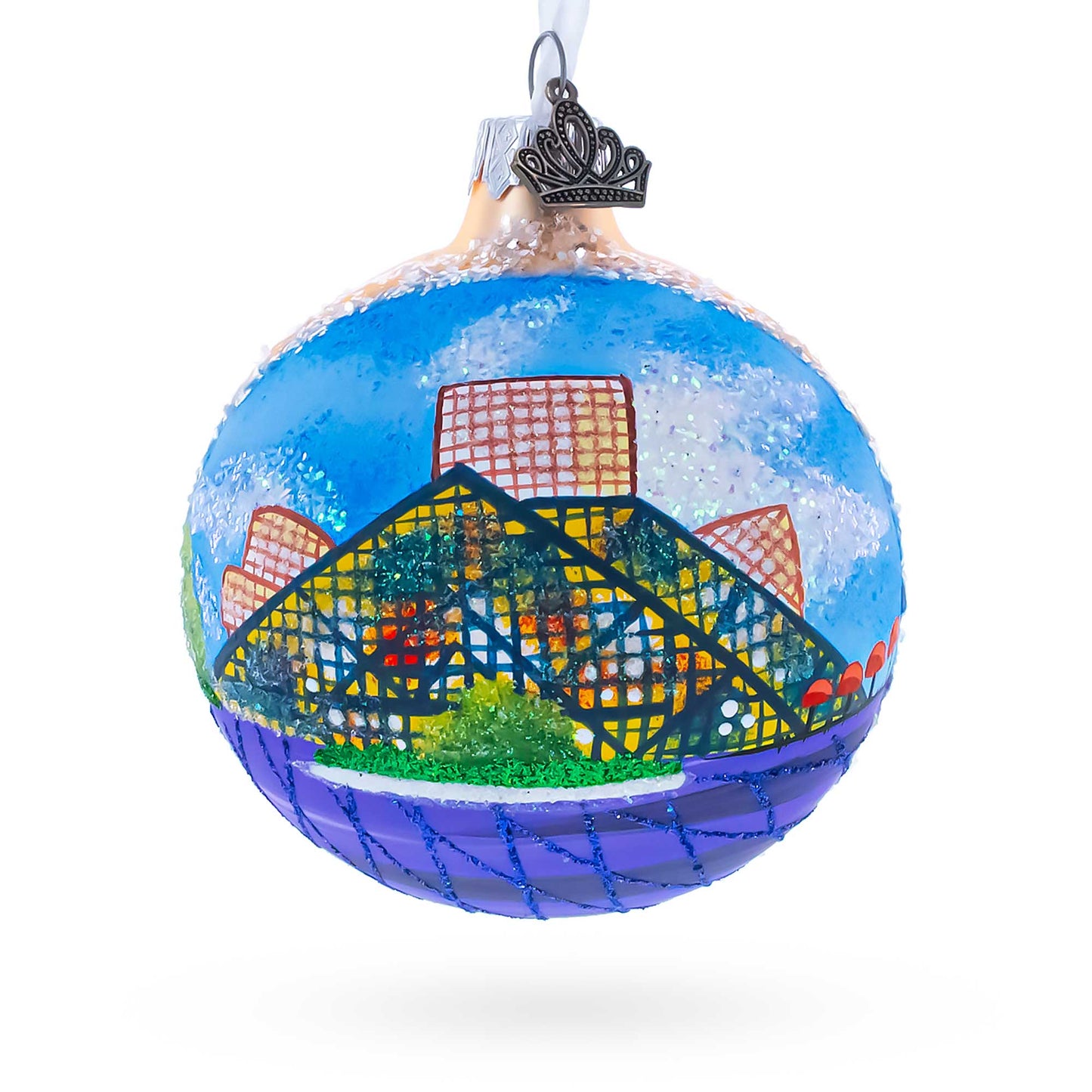 Rock & Roll Hall of Fame, Cleveland, Ohio, USA Glass Ball Christmas Ornament 3.25 Inches