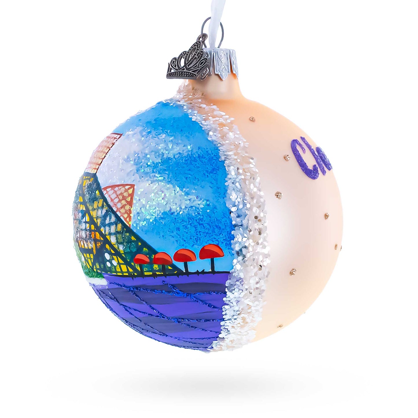 Rock & Roll Hall of Fame, Cleveland, Ohio, USA Glass Ball Christmas Ornament 3.25 Inches