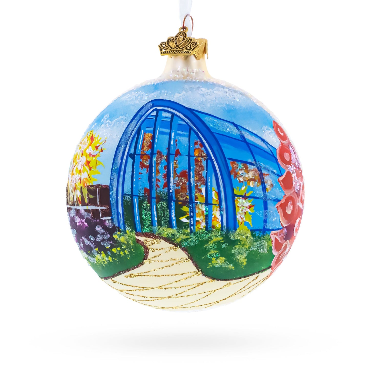Chihuly Garden and Glass, Seattle, Washington Glass Ball Christmas Ornament 4 Inches