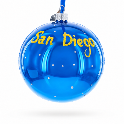 USS Midway Museum, San Diego, California Glass Ball Christmas Ornament 4 Inches