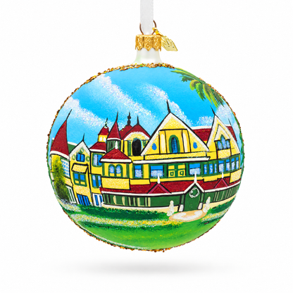 Winchester Mystery House, San Jose, California Glass Ball Christmas Ornament 4 Inches