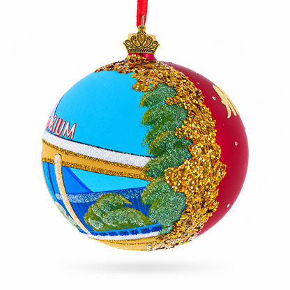 Georgia Aquarium, Atlanta, Georgia Glass Ball Christmas Ornament 4 Inches