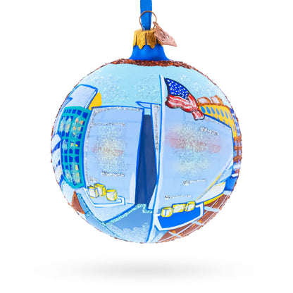 The National WWII Museum, New Orleans, Louisiana Glass Ball Christmas Ornament 4 Inches